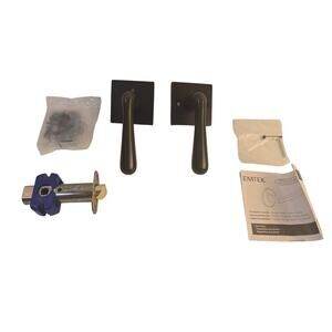 Emtek 5210BALHUS10B Privacy Square Rose Door Lever Left Hand US10B